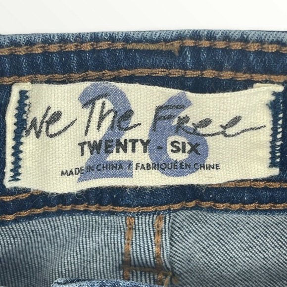 We The Free People Womens Jrs Size‎ 26 Bootcut Jeans Button Fly Stretch Denim - Picture 7 of 9
